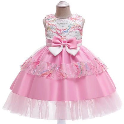 Sleeveless Mesh Lace Princess Dress for Girls