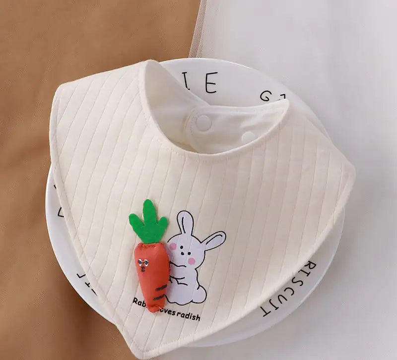 Soft Cotton Cartoon Bib for Newborns