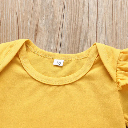 Vintage Cotton Print Romper Set for Baby Girls (0-1 Yr)