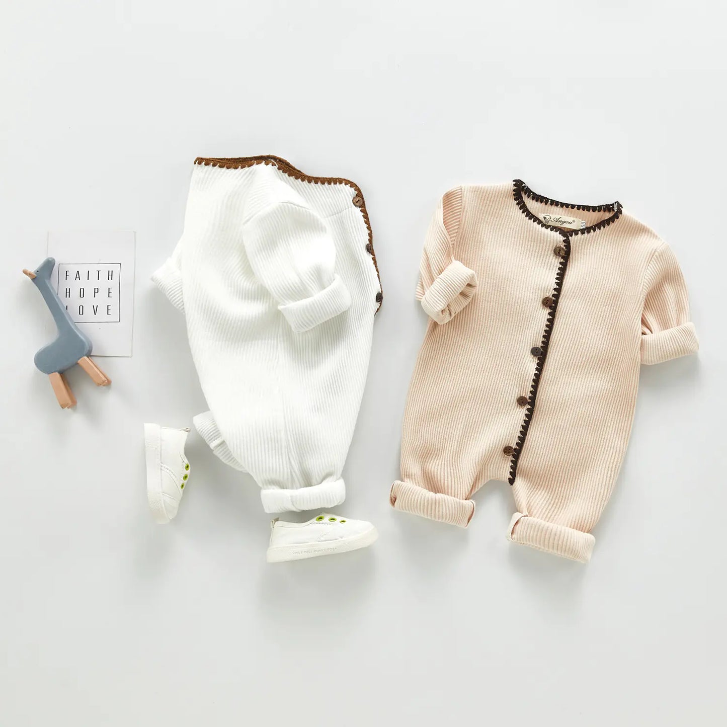 Korean Spring Autumn Cute Knitted Baby Romper Outfit