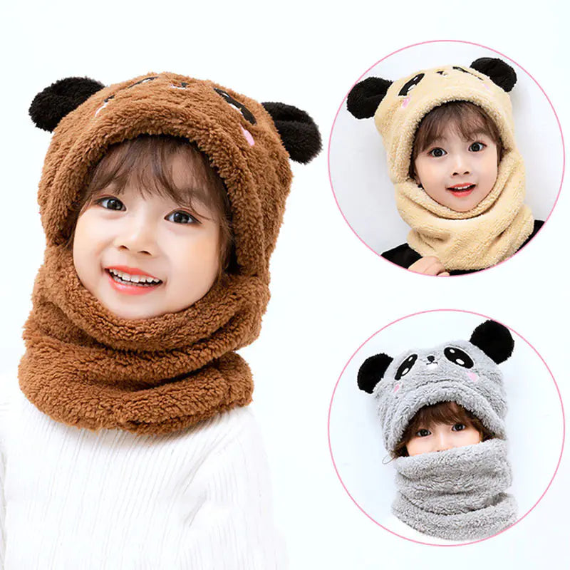 One-Piece Panda Ear Protection Baby Hat for Kids