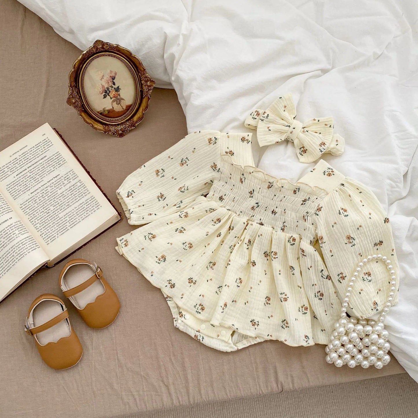 2024 Stylish Baby Romper with Floral Print Dress