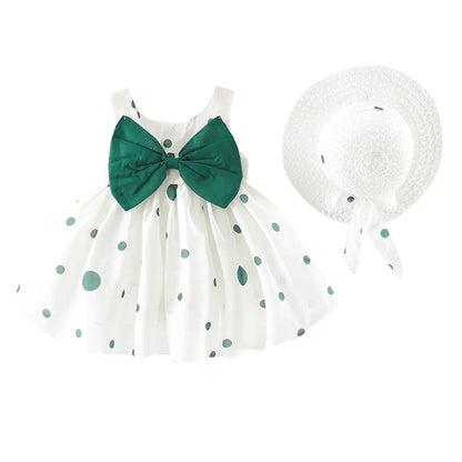 Girls' Summer Polka Dot Sling Dress