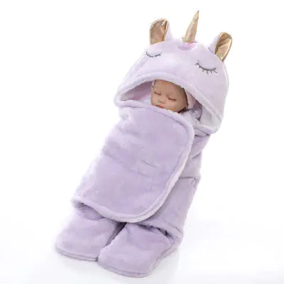 Unicorn Plush Double Layer Baby Blanket - Winter Edition