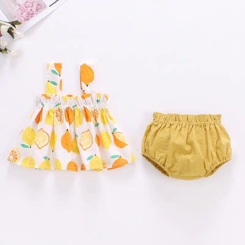 2023 Baby Summer Dress Set for Girls 0-2 Years