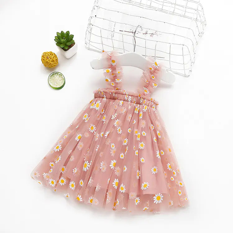 Summer New Girls' Embroidered Tulle Dress (Princess Style)