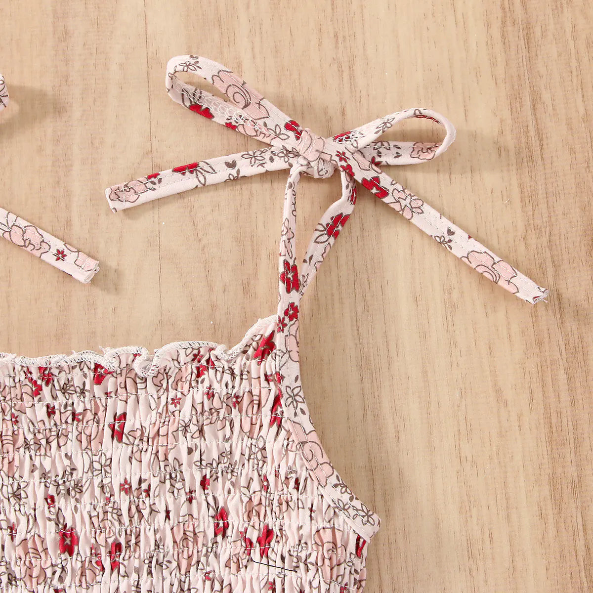 Floral Print Romper for Baby Girls with Straps