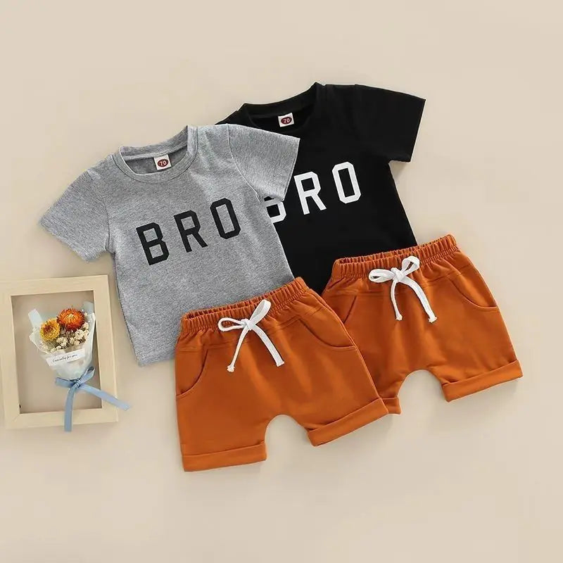 2023 Summer Newborn Baby Boy Outfit with T-Shirt & Shorts