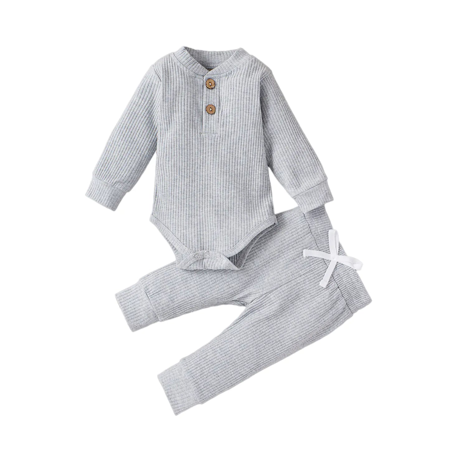 Cotton Long Sleeve Baby Jumpsuit and Pants Set