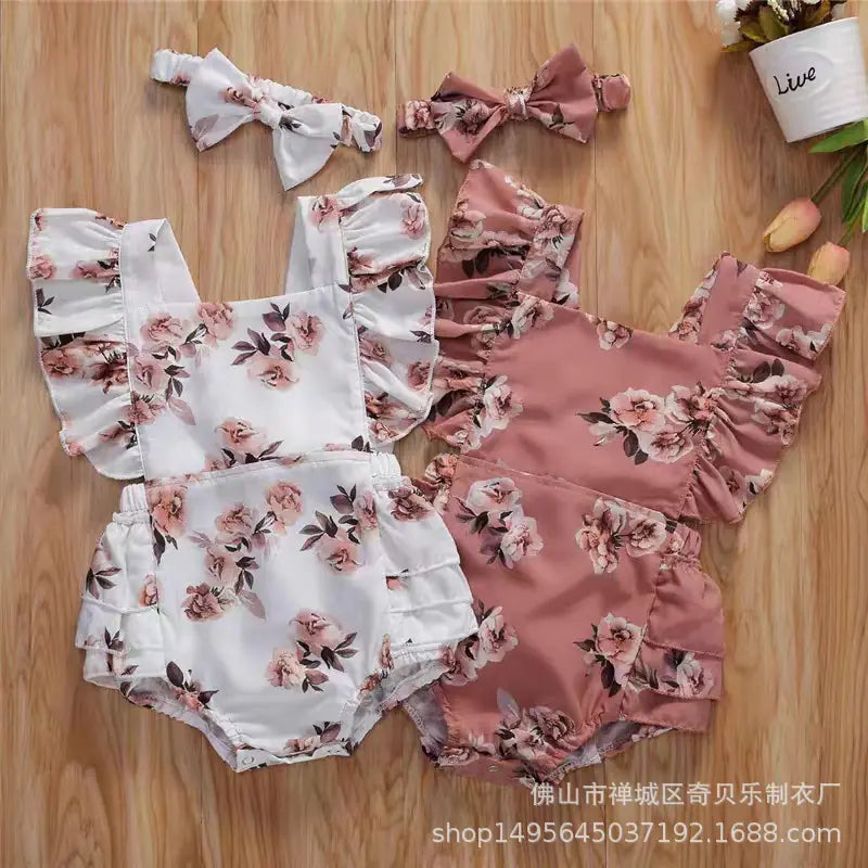 Newborn Baby Girl Romper with Floral Print (0-24M)