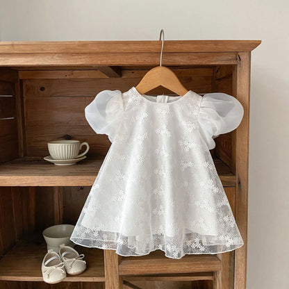 Baby Princess Cotton Lace Dress for 100-Day Celebration