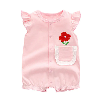 Baby Cotton Bodysuit Set for Summer (0-2 Years Old)