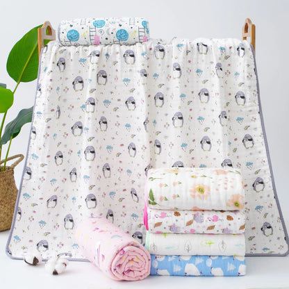 6-Layer Gauze Baby Blanket Cartoon Bath Towel