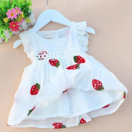 Summer Short Sleeve Princess Dress for Baby Girls (0-3Y)