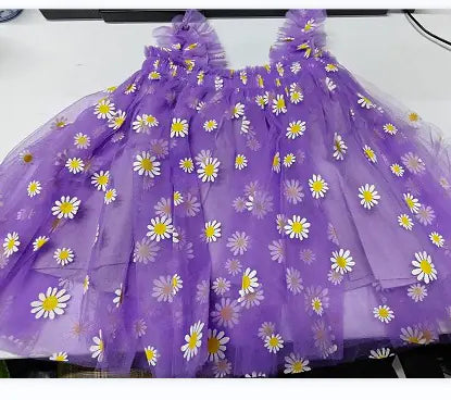 Summer New Girls' Embroidered Tulle Dress (Princess Style)