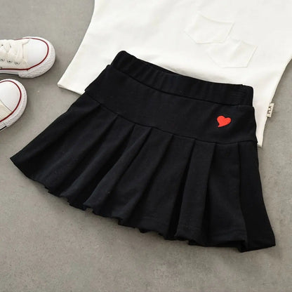 Girls' Pleated Anti-Slip Summer Skirt for Ages 8+