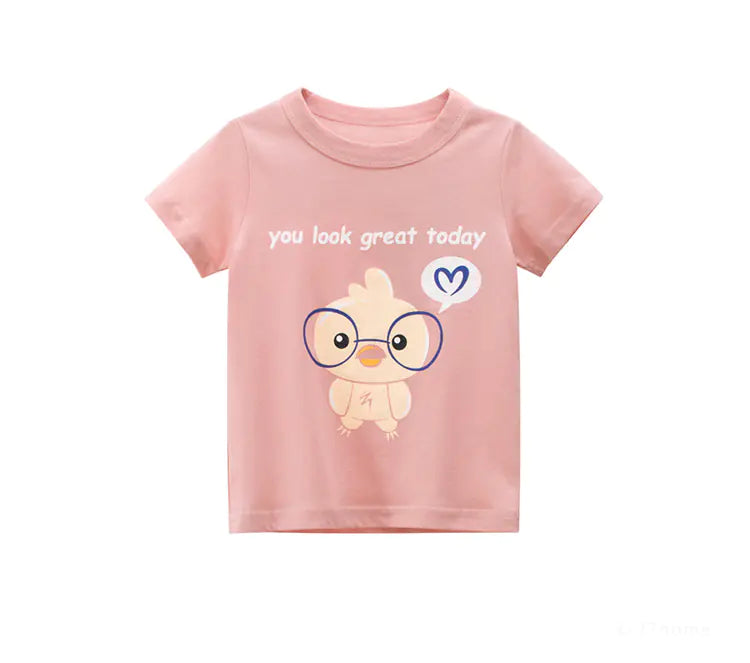 Korean Style Summer Baby Short Sleeve T-Shirt for Girls