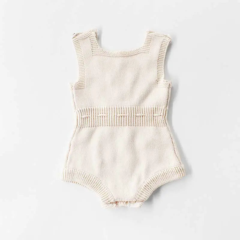 Handmade 100% Cotton Newborn Baby Dress with Pom-poms