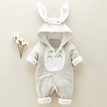 Totoro Cotton Hooded Baby Jumpsuit for Newborns