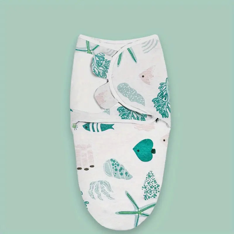 Universal Cotton Baby Blanket with Adjustable Swaddle