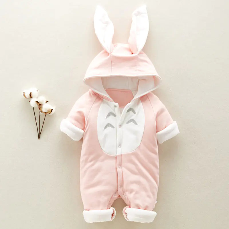 Totoro Cotton Hooded Baby Jumpsuit for Newborns