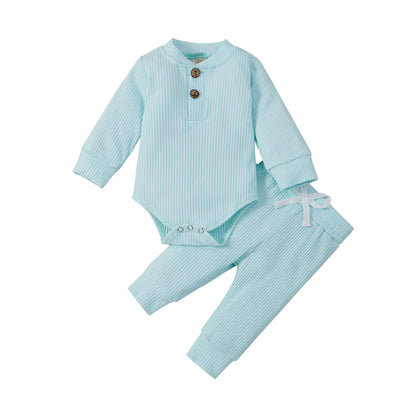 Cotton Long Sleeve Baby Jumpsuit and Pants Set