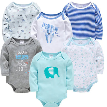 6-Piece Long Sleeve Baby Onesie Set for Newborns