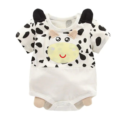 2019 Summer Baby Clothes Cute Panda Cow Romper Outfit