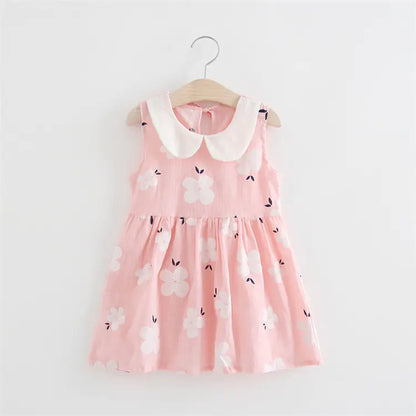 Summer Cotton-Linen Princess Dress for Girls