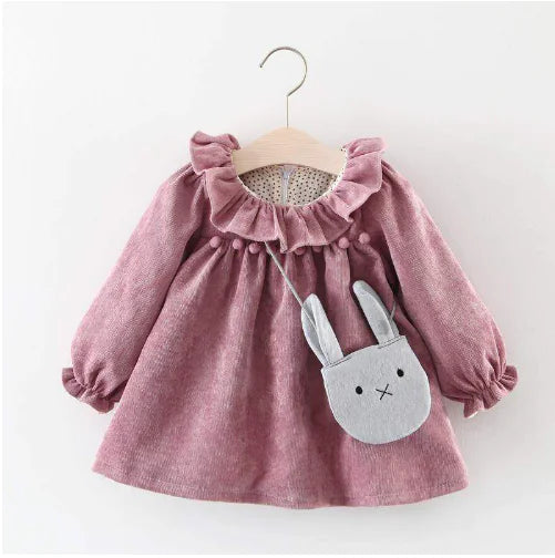 Long Sleeve Velvet Baby Dress for Winter (1-24 Months)
