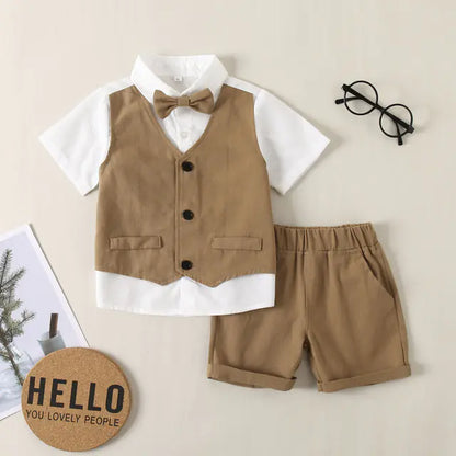 Summer Baby Boys 2PCS Blouse T-Shirt and Shorts Set