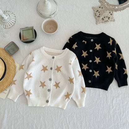Baby Knitted Cardigan with Star Design for Ages 1-3