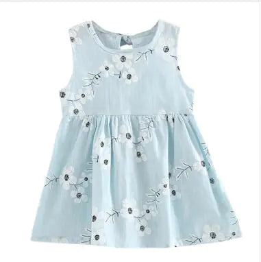 Summer Cotton-Linen Princess Dress for Girls