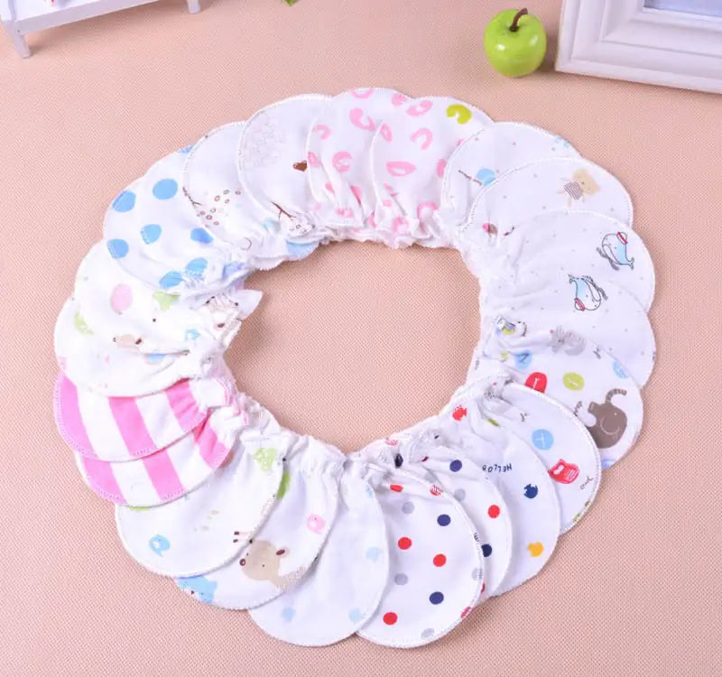 Cotton Baby Printed Anti-Scratch Gloves