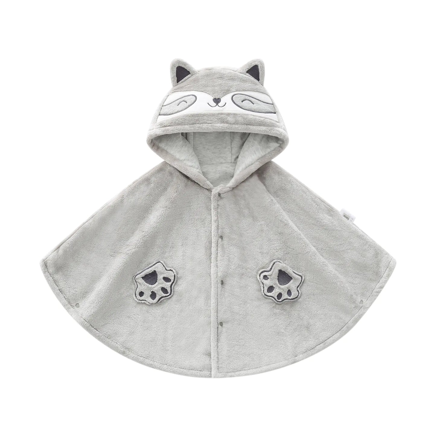Baby Winter Cloak with Cute Beige Cat Design