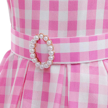 Girls' Holiday Dress Set - 8-Piece Plaid Outfit