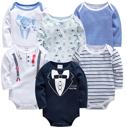 6-Piece Long Sleeve Baby Onesie Set for Newborns
