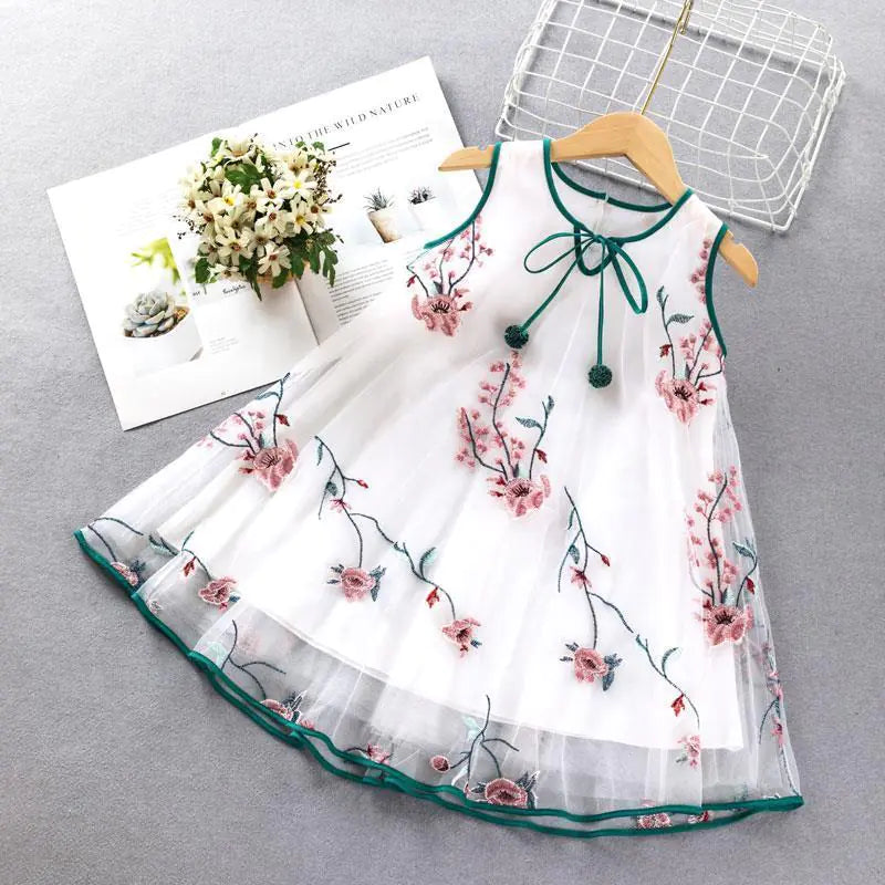 Cute Girls' Loose Vest Dress in Fashionable Style