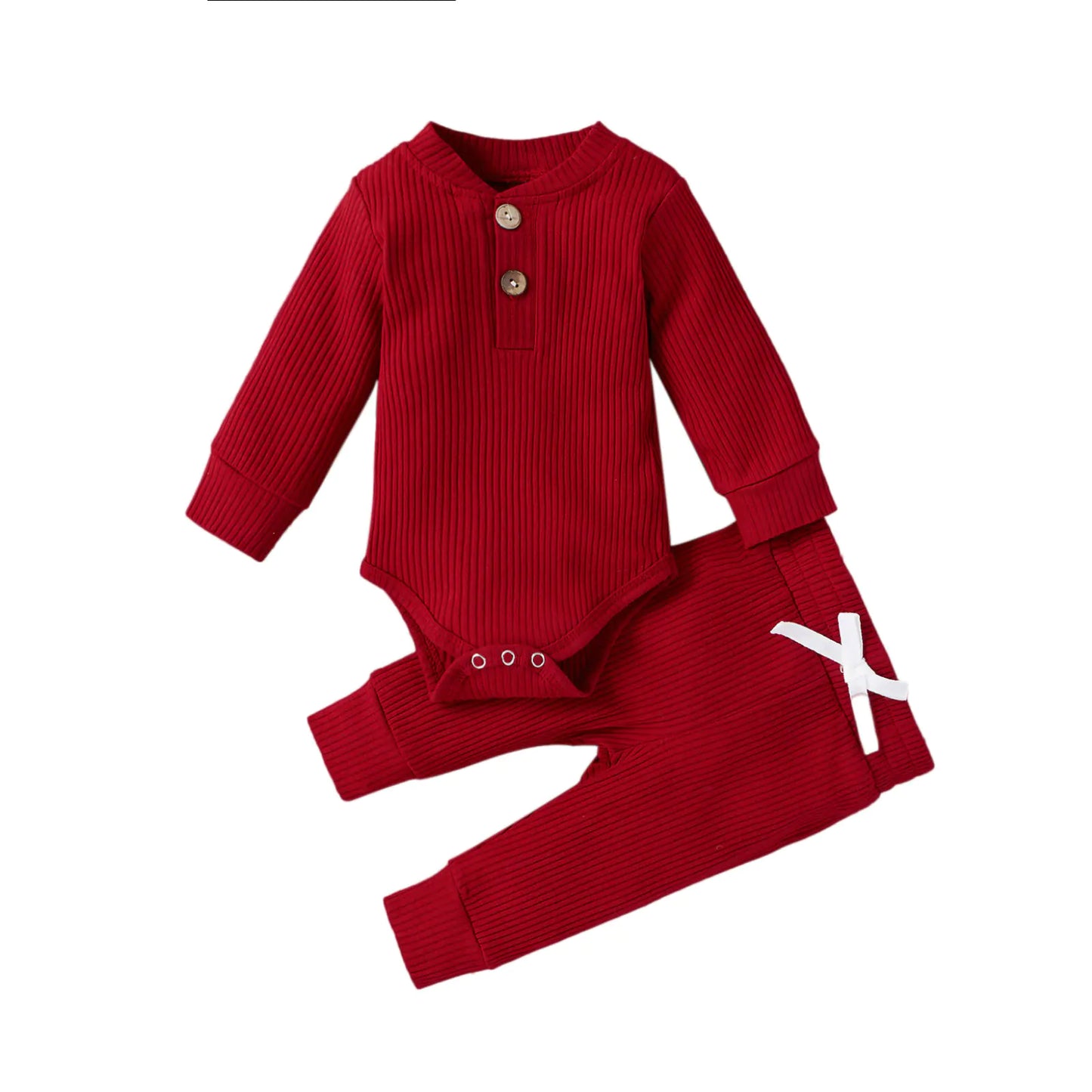 Cotton Long Sleeve Baby Jumpsuit and Pants Set