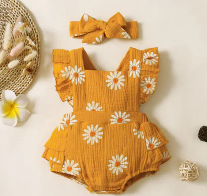Baby Daisy Summer Romper for Newborns (0-6 Months)