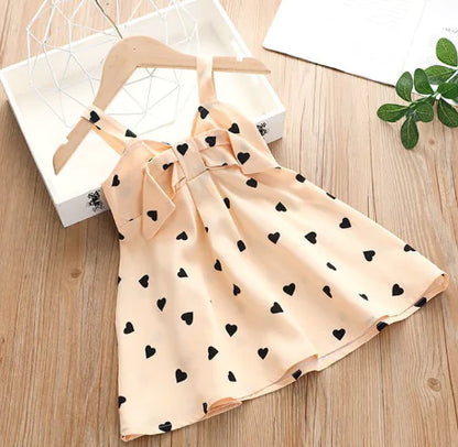 Sling Skirt Cute Cartoon Polka Dot Dress for Kids