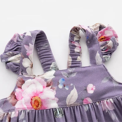Bamboo One-Piece Printed Summer Clothes for Baby Girls