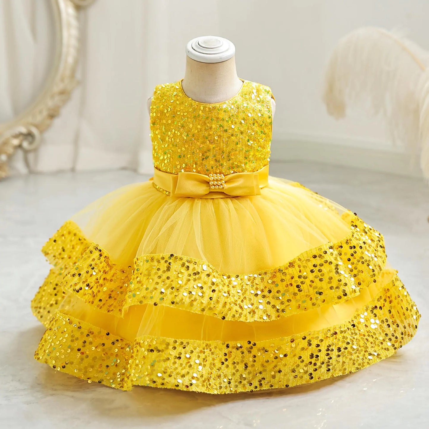 New Arrival Sequin Princess Dress for Baby Girls