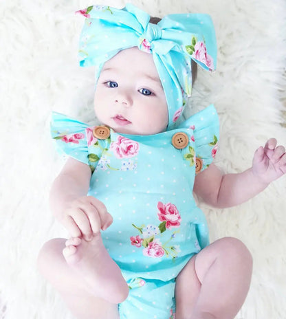 Spring Baby Romper for 1-3 Years with Floral Design