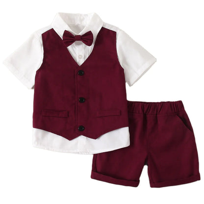 Summer Baby Boys 2PCS Blouse T-Shirt and Shorts Set