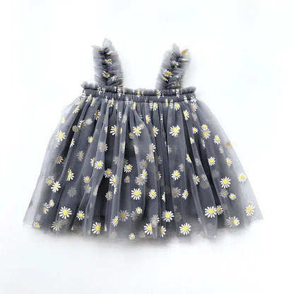 Summer New Girls' Embroidered Tulle Dress (Princess Style)