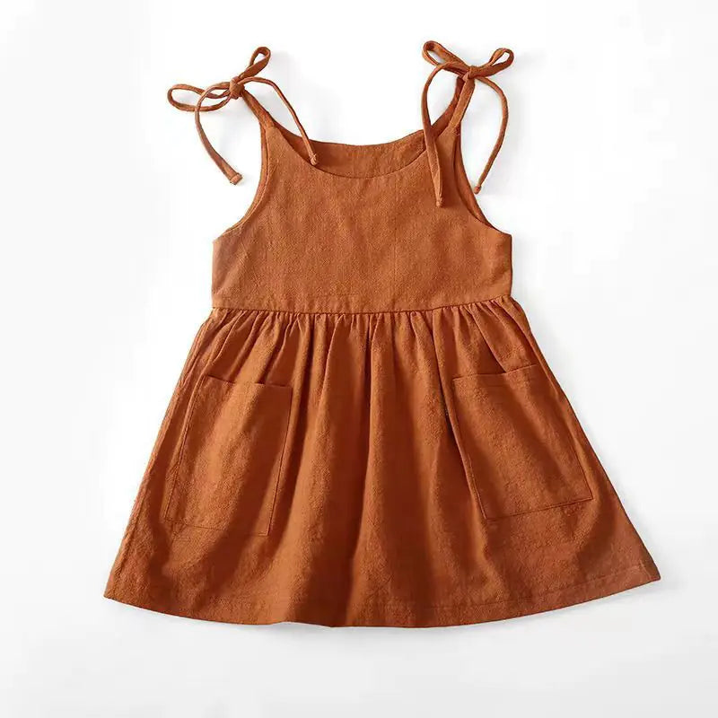 Summer A-Line Dress for Baby Girl with Backless Design