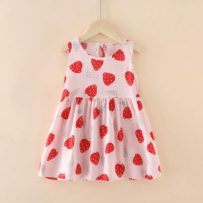 Princess Vest Skirt Cotton Silk Summer Dress for Girls