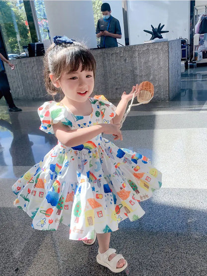 Cute Summer Backless Dress for Girls Ages 3-8