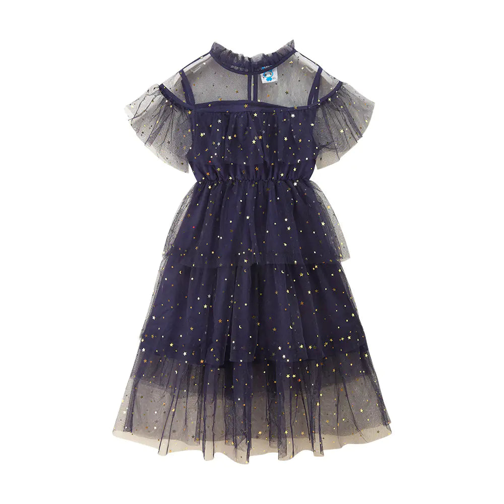 Floral Embroidered Lace Princess Dress for Girls